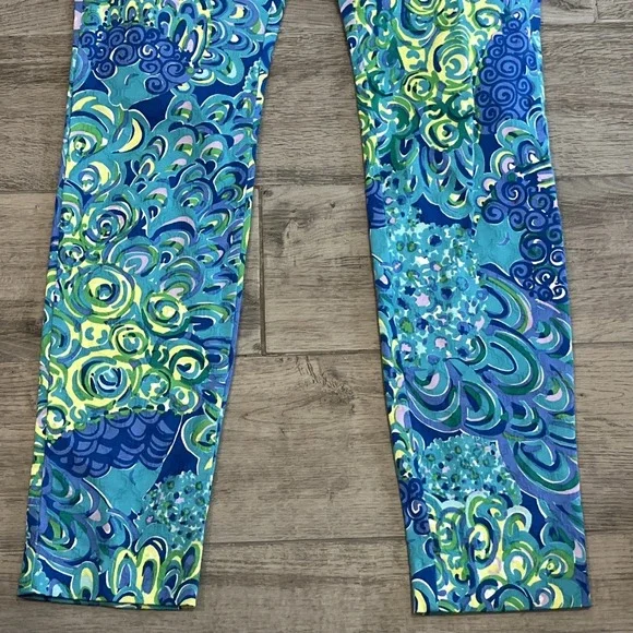 Lilly Pulitzer Women's Sea Blue Lilly's Lagoon Kelli Pants Skinny Leg Size 00 - Picture 3 of 8